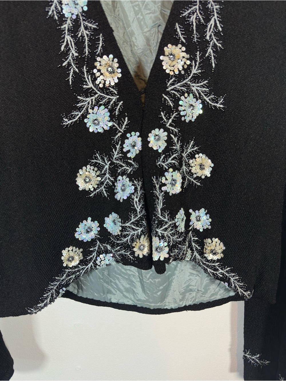Vintage Sigrid Olsen Embroidered Beaded Cardigan Size M Formal Whimsigoth - Picture 4 of 10